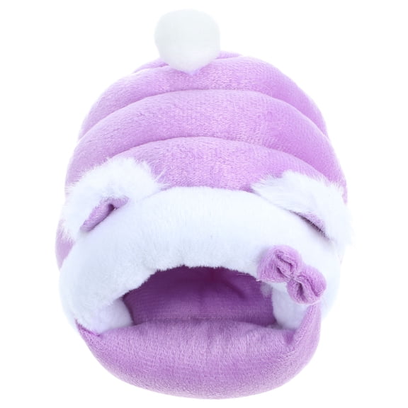 CRILSTYLEO Wear Resistant Violet Hamster House Soft Cotton Bed Quiet Warm Pet Hideout