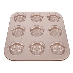 CRILSTYLEO Non Stick Carbon Steel Cartoon Cake Mold in Golden Color for Baking