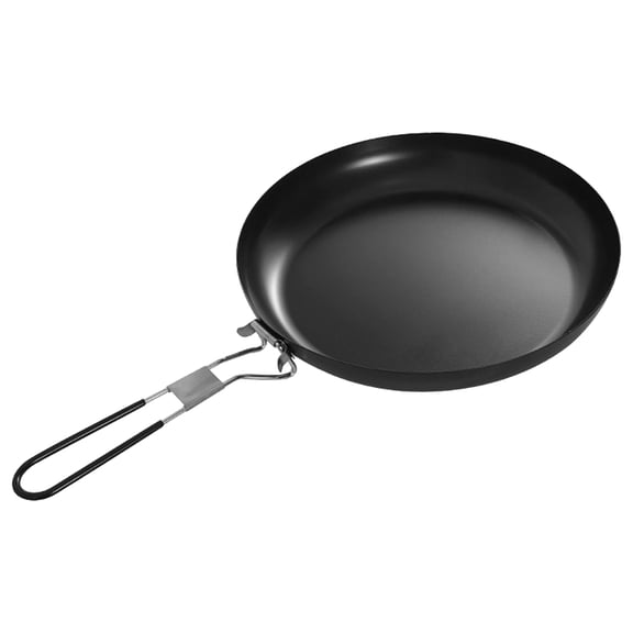 CRILSTYLEO Non Stick Cast Iron Frying Pan Set for Outdoor Grilling 2pcs Camping Skillet Black Grill Plate
