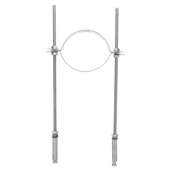 CRILSTYLEO Heavy Duty Pipe Support Bracket, Stainless, Plated Silver, Adjustable Tightness