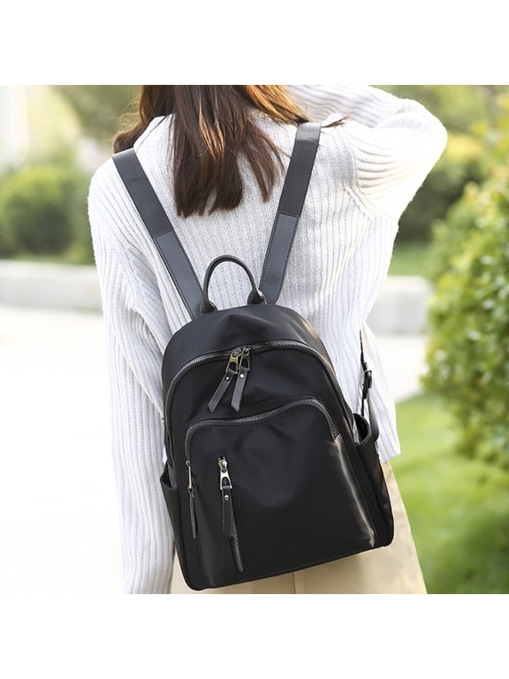 Outdoor Waterproof Backpack, Black Oxford Cloth, Unique Pattern, Multiple Carrying Options