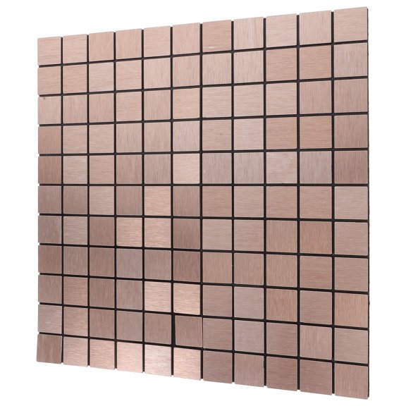 CRILSTYLEO Peel and Stick Rose Plated Gold Metal Tile Panel for DIY Kitchen and Bathroom Wall Design