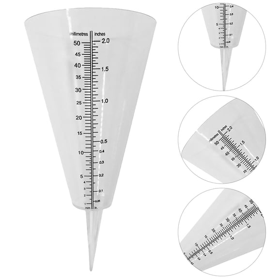 CRILSTYLEO Plastic Rainfall Measuring Cup with Scales for Garden Use Transparent 35 Centimeter Size