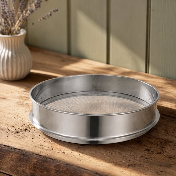 CRILSTYLEO Stainless Steel Soil Sifter with Plated , Garden Tool for Efficient Planting and Soil Screening