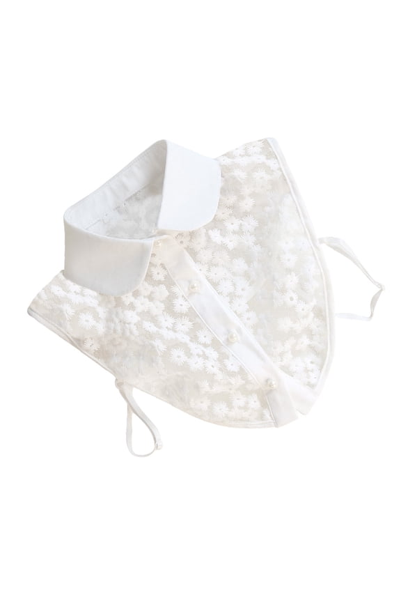 Professional White Lace Detachable Collar Womens Fashion Half Shirt Blouse Accessory