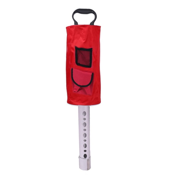CRILSTYLEO Red Nylon and Aluminium Tube Golf Ball Picker and Retriever Bag with Large Storage Capacity for Storage Use 70 Balls