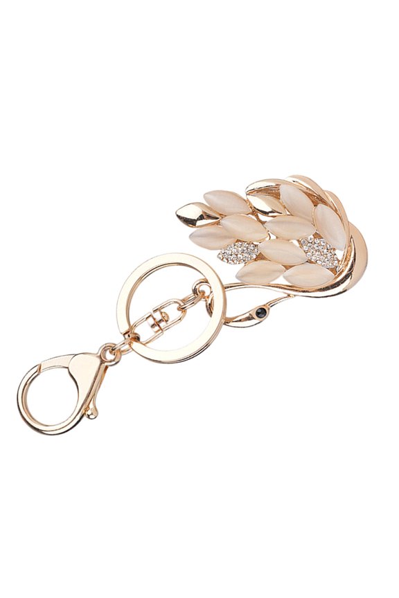 Swan Shaped Keychain Elegant Zinc Alloy Pendant 1Set for Friends