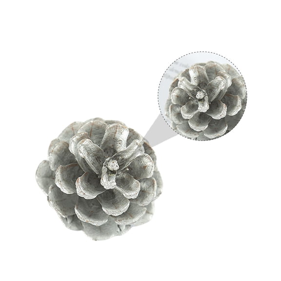 CRILSTYLEO Silver Artificial Pinecones for Christmas Decor DIY Accessories Scented Synthetic Material 20 Pcs