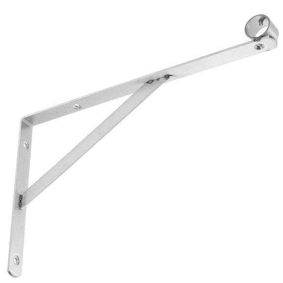 CRILSTYLEO Silver Stainless Steel Closet Rod Support Bracket Triangular Wall Mount for Clothes Rod