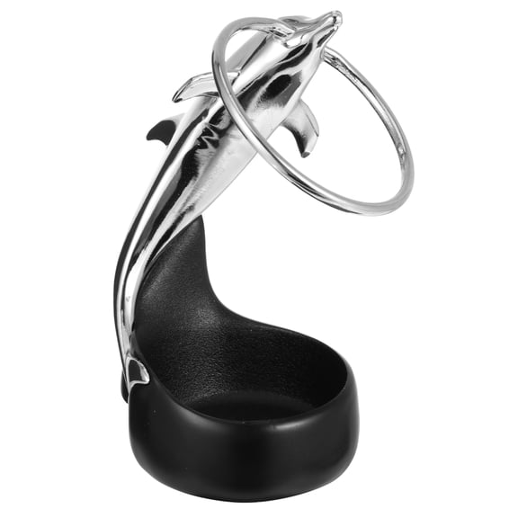 CRILSTYLEO Silver Zinc Alloy Flatware Holder for Tableware Storage Unique Dolphin Design Kitchen Tool