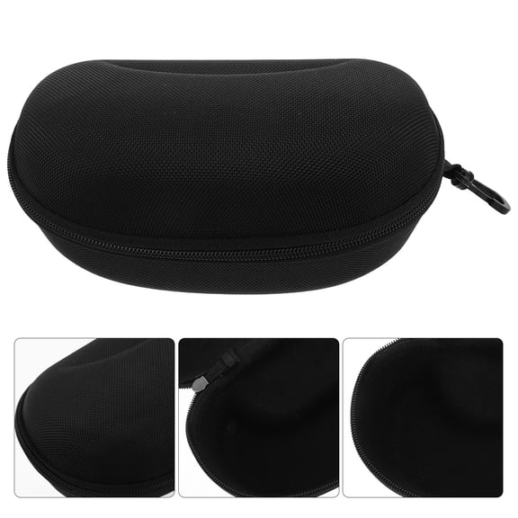 CRILSTYLEO Ski Goggle Organizer Black Eva Case with Interior Padding Zipper Hard Cover