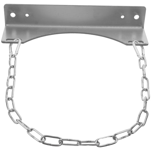 CRILSTYLEO Space Saving White Gas Cylinder Bracket Stainless Steel Cylinder Rack with Safety Chain