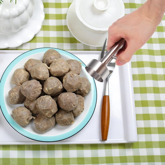 CRILSTYLEO Stainless Steel Meatball Maker Plated Silver Ergonomic Non-Stick Kitchen Gadget