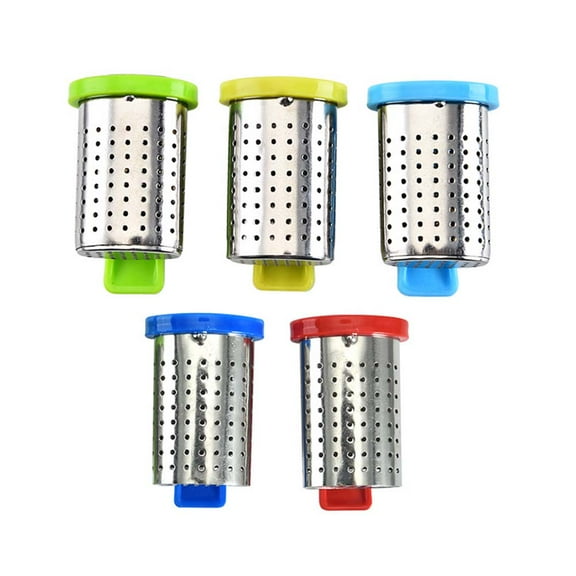 CRILSTYLEO Stainless Steel Tea Infuser with Handle for Home Use Easy to Clean 5pcs Assorted Color