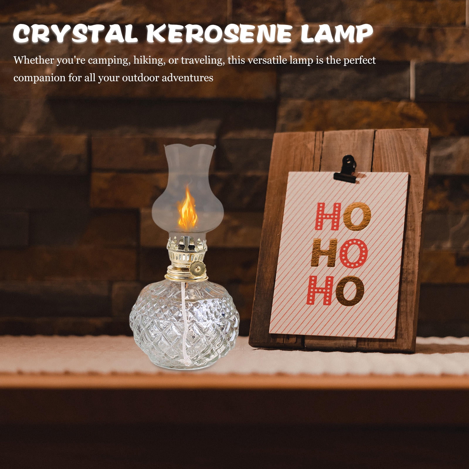 CRILSTYLEO Transparent Glass Kerosene Lantern Lamp with Retro Design ...