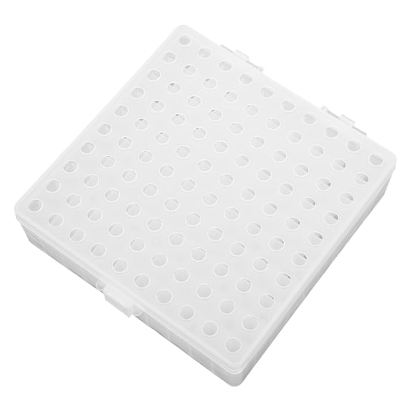 CRILSTYLEO Transparent Polypropylene Vial Storage Box for Lab with 100 Wells and Ventilation Holes