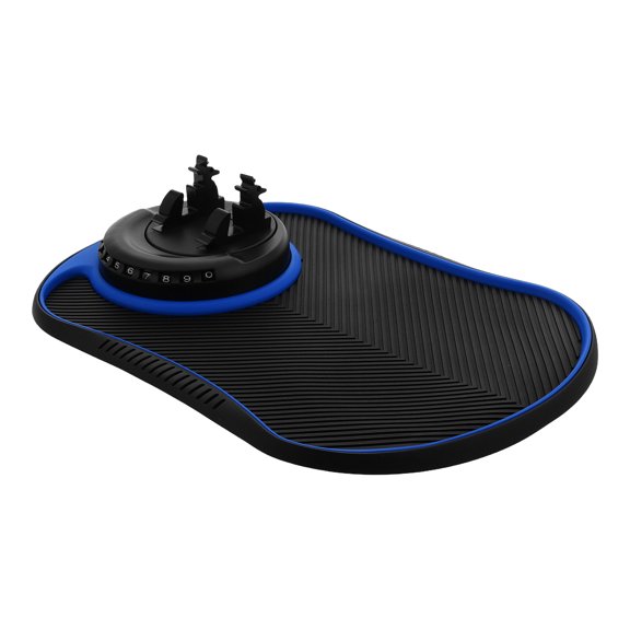CRILSTYLEO Universal Blue Car Dashboard Mat with Adjustable Phone Holder and Anti Slip Feature