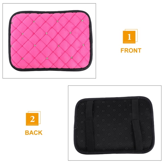 CRILSTYLEO Plush Rosy Car Armrest Storage Cover Set for Enhanced Vehicle Console and Comfort