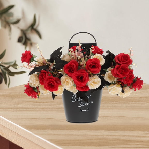 CRILSTYLEO Vintage round Iron Flower Pot Centerpiece for Fresh or Artificial Flowers