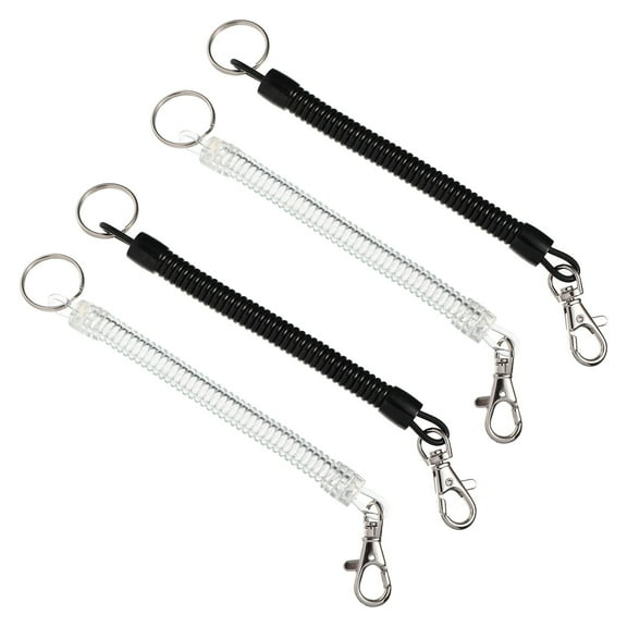 CRILSTYLEO White Spring Keychain Lanyard for Phone Use with Strong Elasticity and Lightweight Design 4pcs