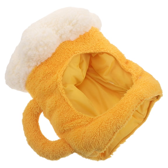 CRILSTYLEO Yellow Plush Beer Mug Hat Lightweight Soft Party Accessory for Birthday Carnival and Cosplay Events