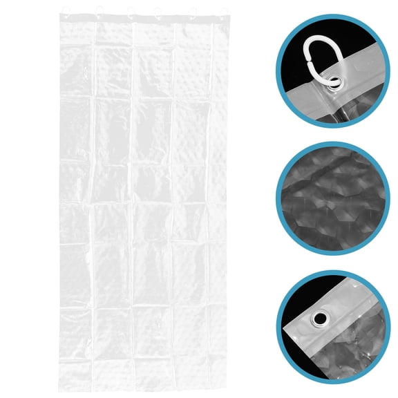 CRILSTYLEO Waterproof Eva Shower Curtain White with Hooks Easy to Install