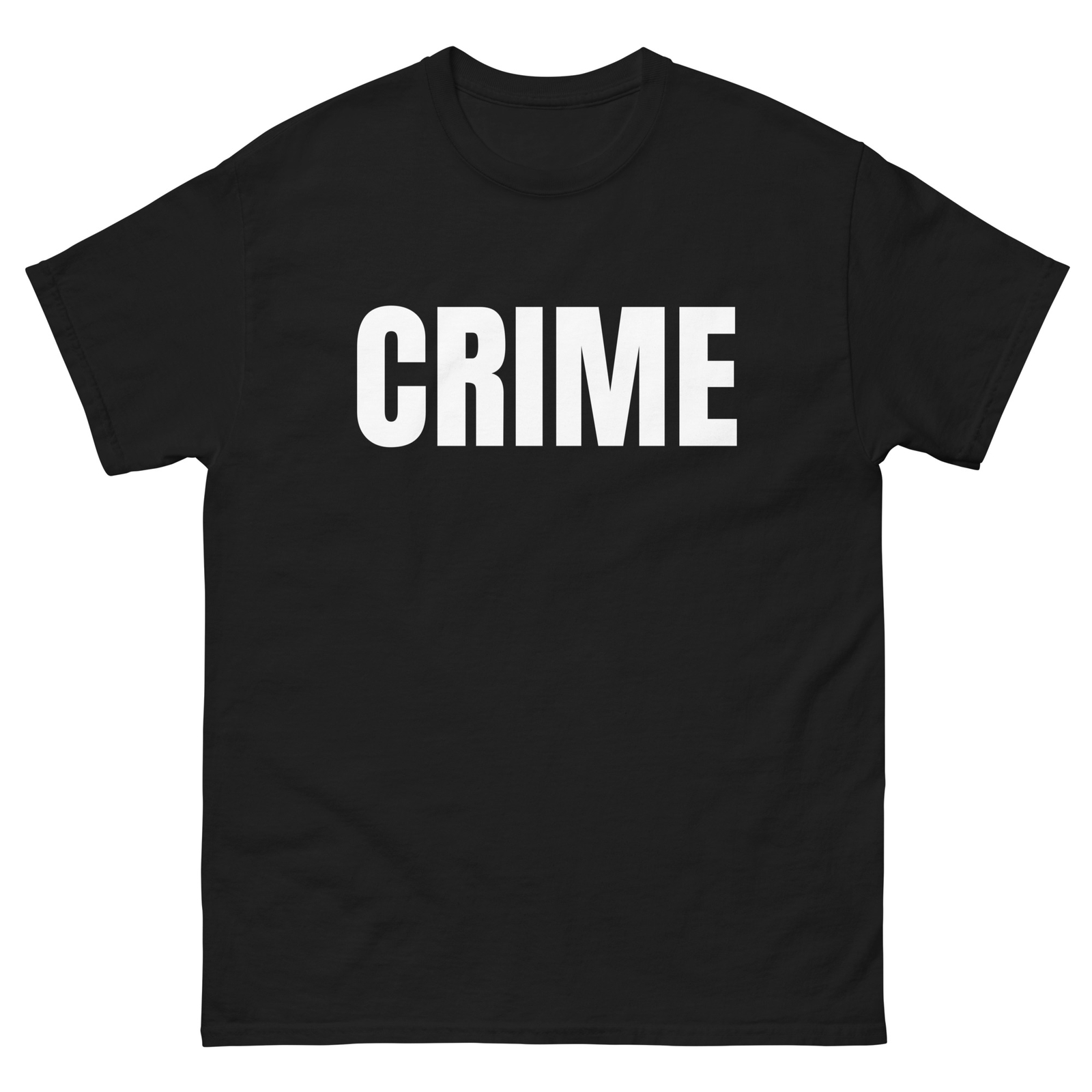 CRIME - Texto blanco en negrita - Camiseta clásica de estética urbana