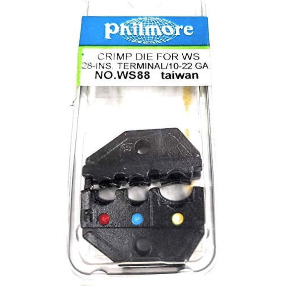 CRIMP DIE SET WS88 FOR INSULATED SOLDERLESS TERMINAL RED/BLUE/YELLOW 22-10 AWG - WS88