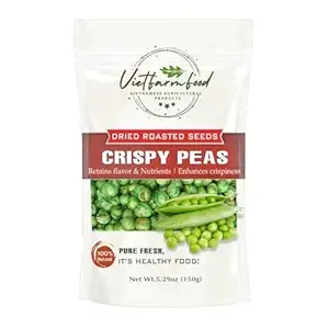 CRISPY GREEN PEAS 5.29oz (150g) VIETFARMFOOD: Lightly fried in oil. No sugar, natural sweetness, characteristic fatty taste, crispy. Suitable as a topping, or as a delicious, nutritious snack.