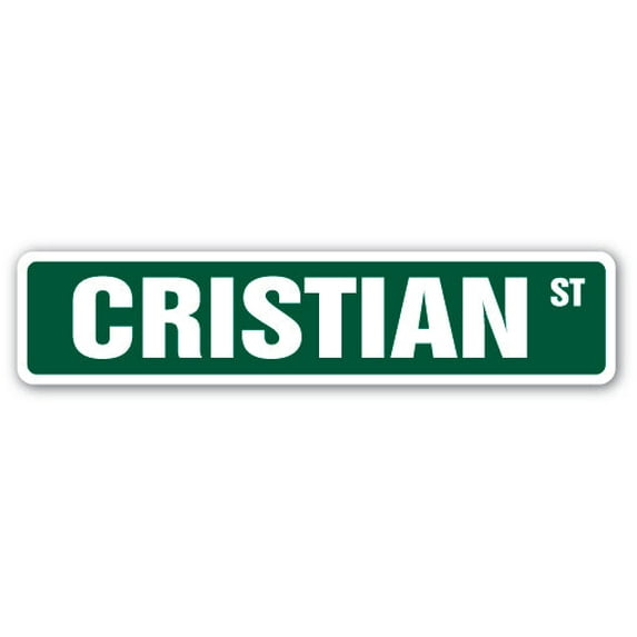 CRISTIAN Street Sign Childrens Name Room Sign | Indoor/Outdoor | 24" Wide