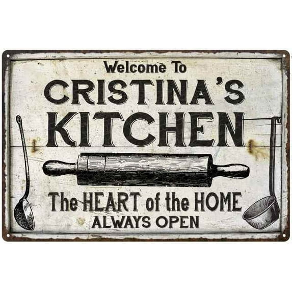 CRISTINA'S Kitchen Farmhouse Sign 12 x 18 Matte Finish Metal 112180033440