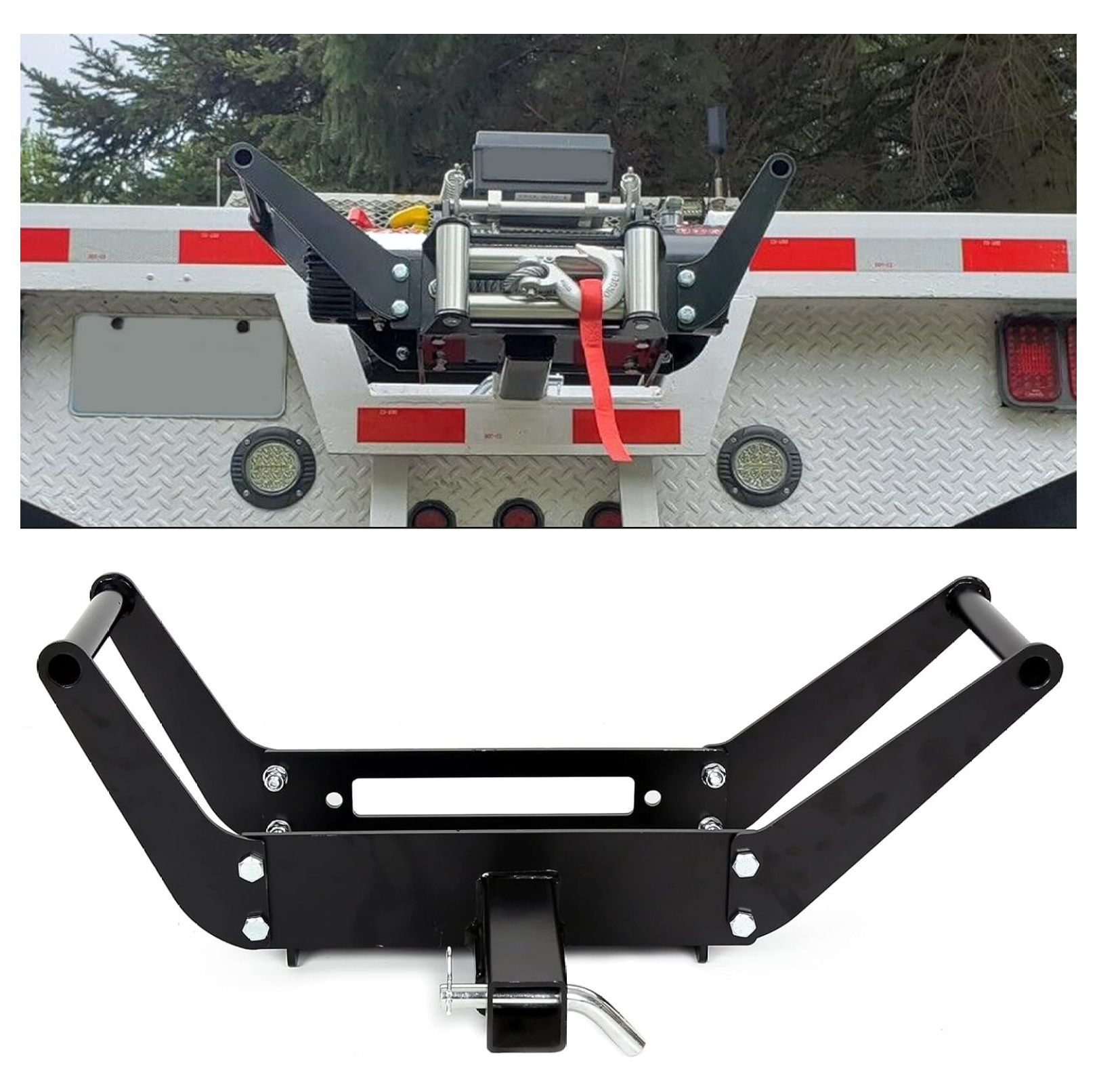 CRIXLHIX 10" x 4 1/2" Cradle Winch Mounting Plate Winch Mount Recovery