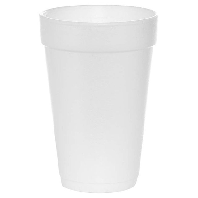 CRIXLHIX (100 Count) 16 oz White Foam Cups, Foam Drinking Cups