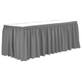 thumbnail image 1 of CRIXLHIX 21 ft. Shirred Pleat Polyester Table Skirt - 42" Bar Height, Silver, 1 of 4