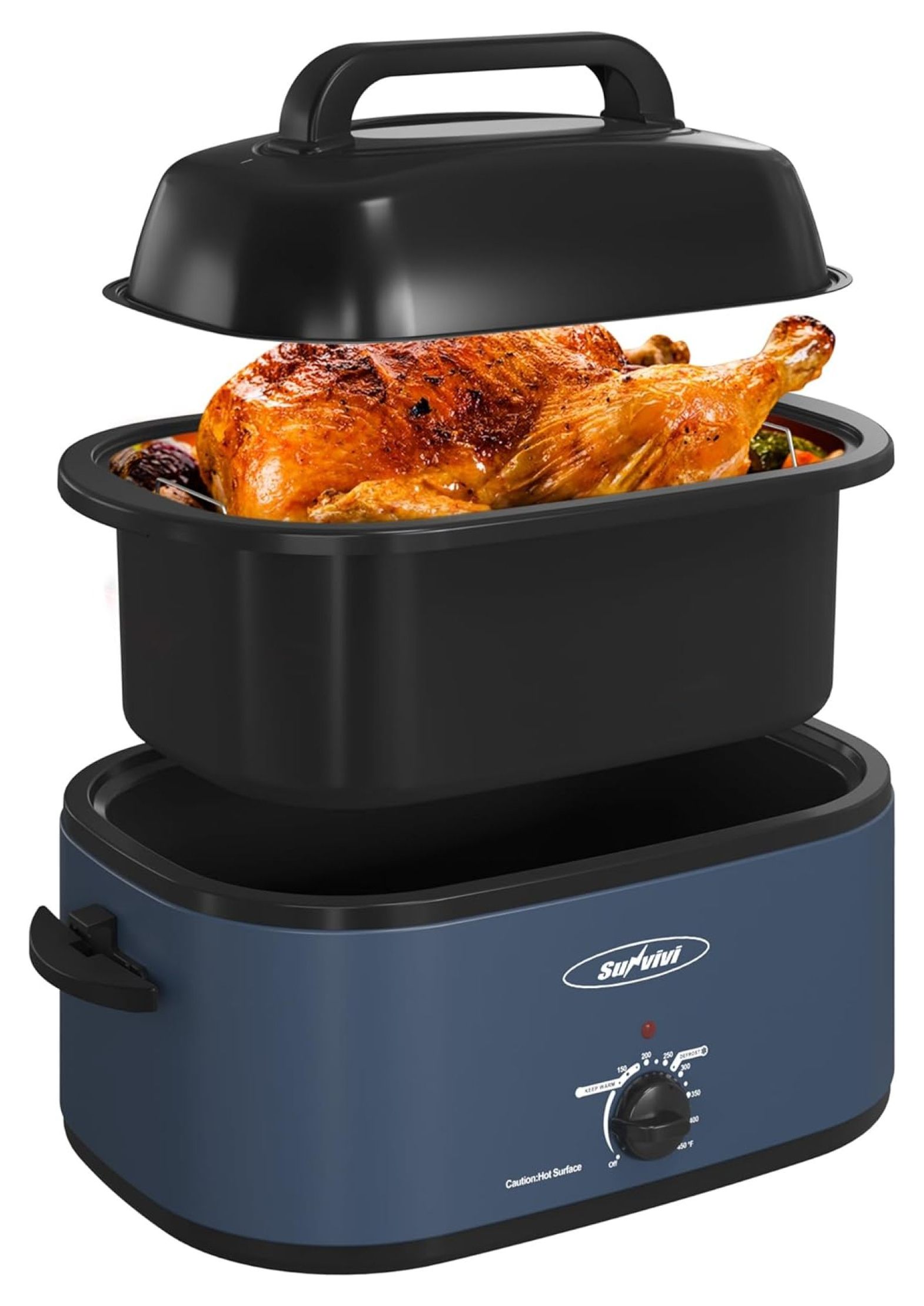 CRIXLHIX 26 Quart Electric Roaster Oven Turkey Roaster with Lid