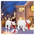 CRIXLHIX 3Piece Lighted Polar Bear Christmas Decorations, Outdoor