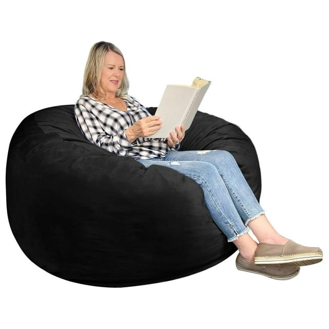 CRIXLHIX 4 ft Large Bean Bag Chair 4 Foot Memory Foam Bean Bag Chairs for Adults with Filling