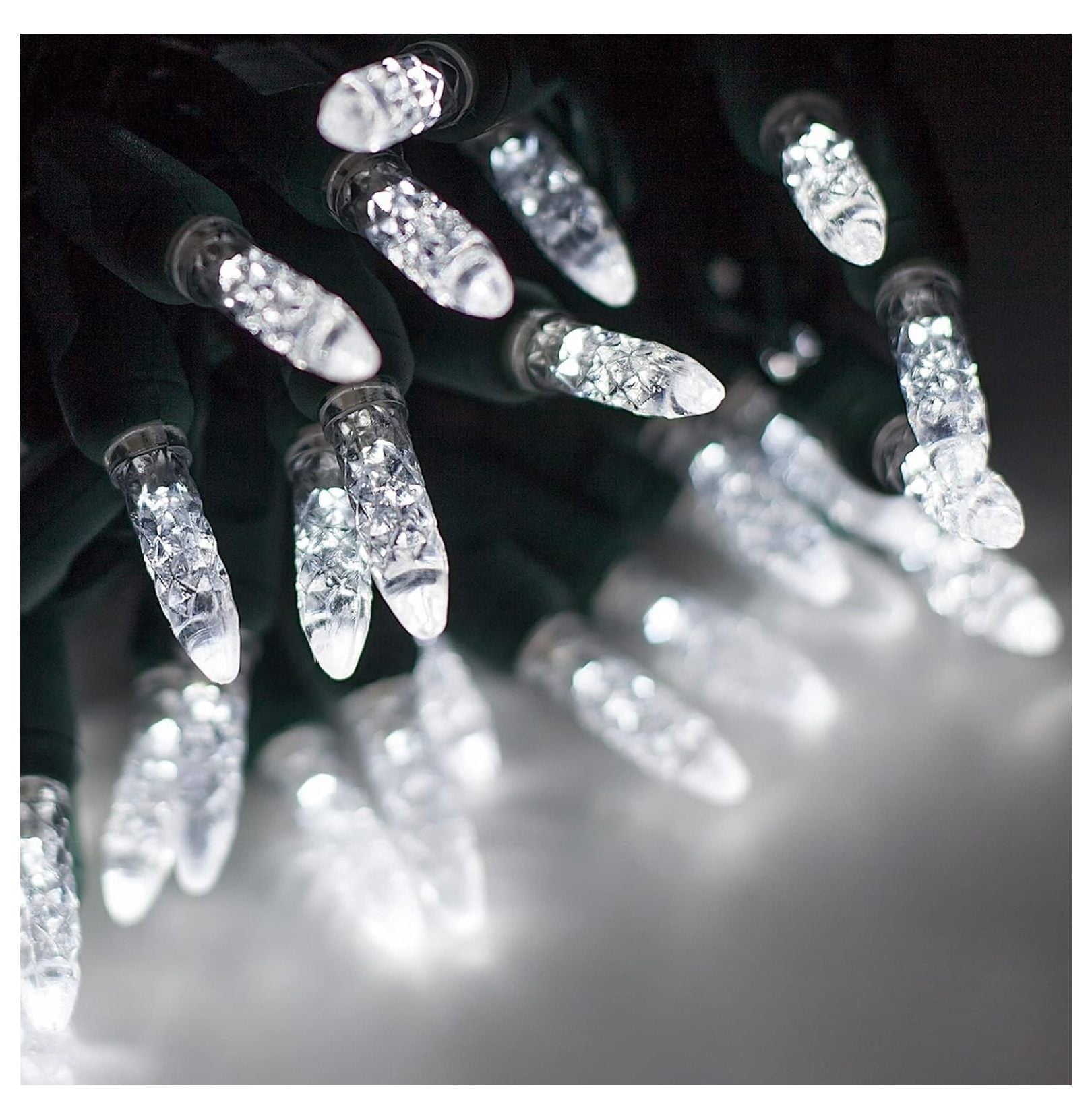 CRIXLHIX 50 LED Cool White Christmas Lights, 17 Ft LED White Lights LED Mini Lights Dorm Lights