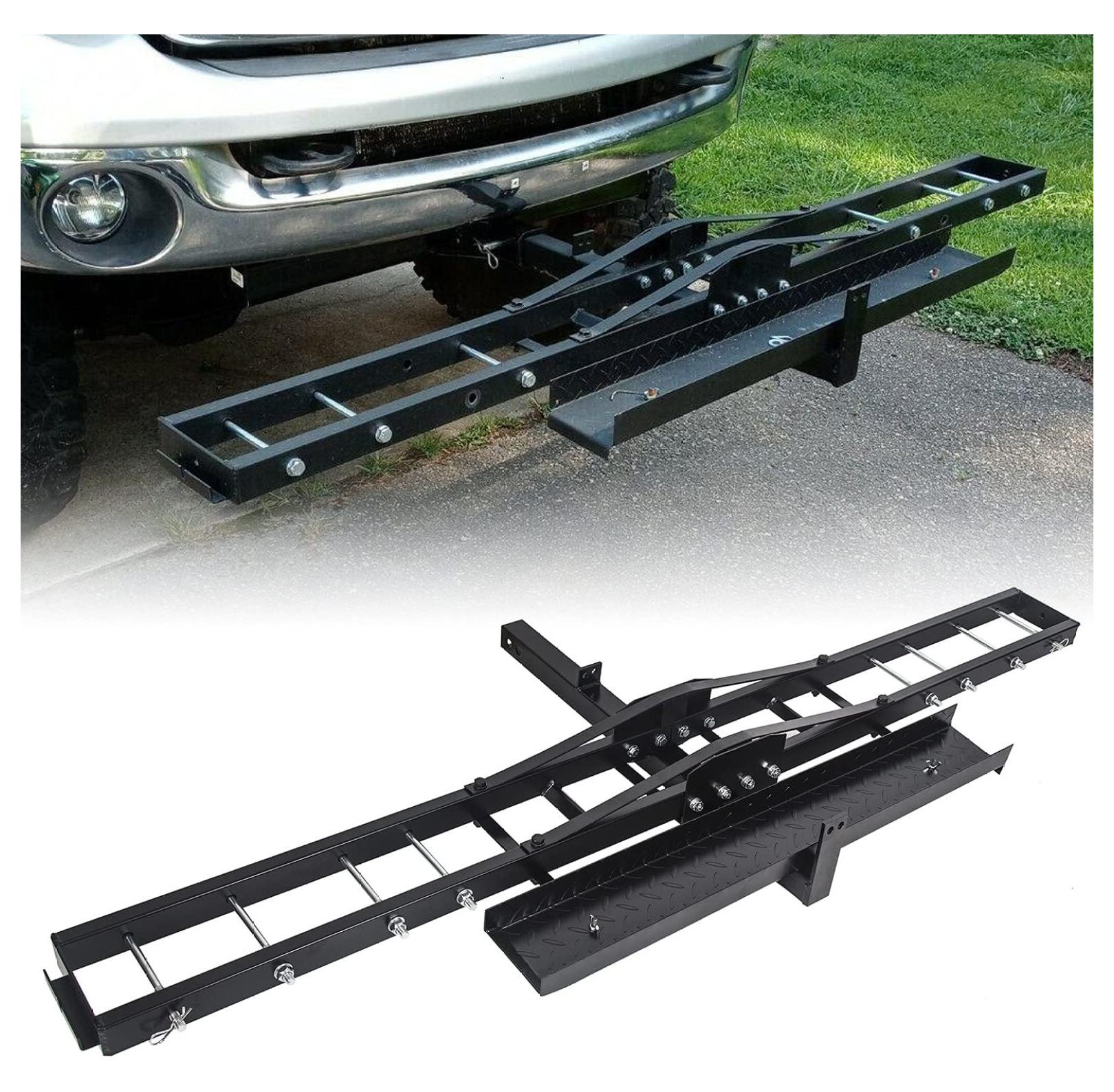 CRIXLHIX 600LBS Steel Motorcycle Scooter Dirtbike Carrier Hauler Hitch