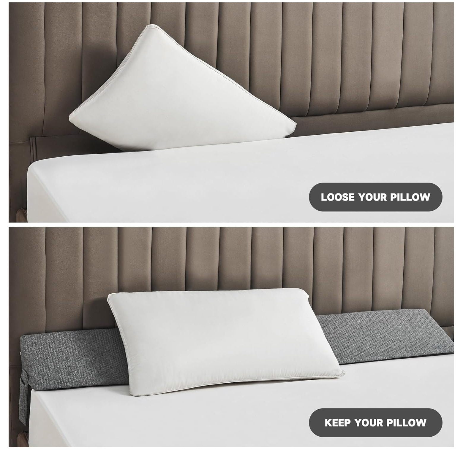 CRIXLHIX Bed Wedge Pillow for Headboard Filler(60"x6"x10") Mattress