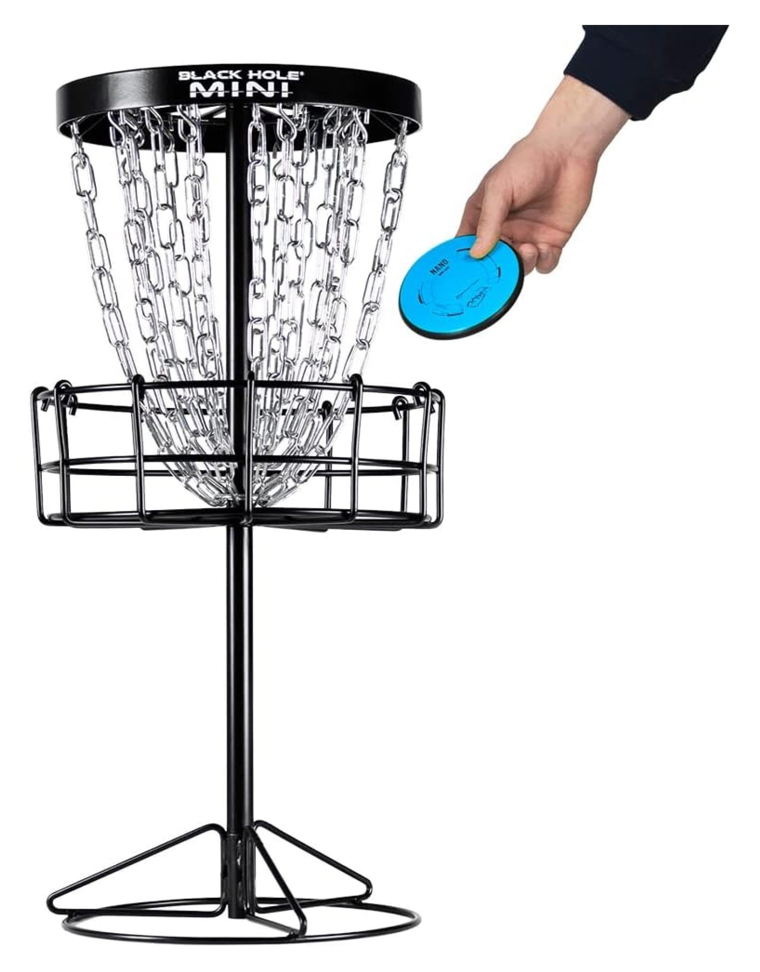 CRIXLHIX Black Hole Mini 24Chain Disc Golf Basket Target