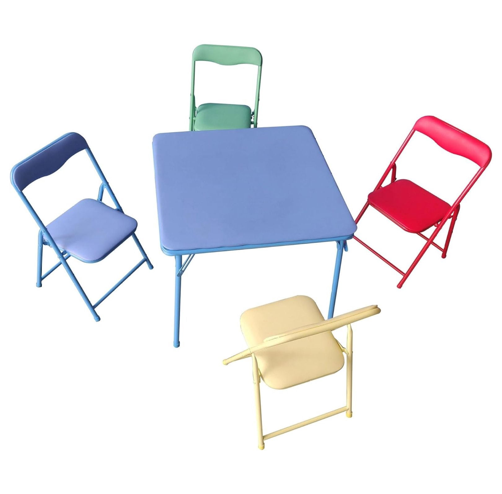 CRIXLHIX CH2023 5 Piece Colorful Kids Activity Foldable Table and Chair ...