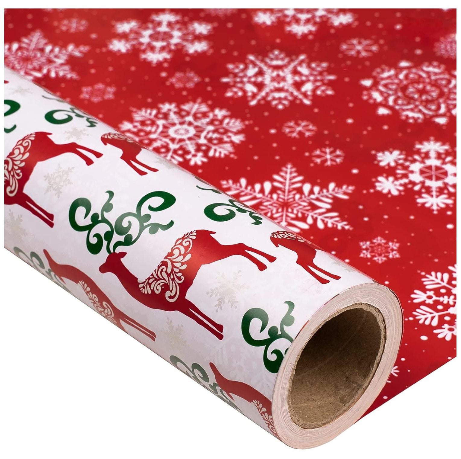 CRIXLHIX Christmas Reversible Wrapping Paper Jumbo Roll 30 Inches X crixlhix-christmas-reversible-wrapping-paper-jumbo-roll-30-inches-x