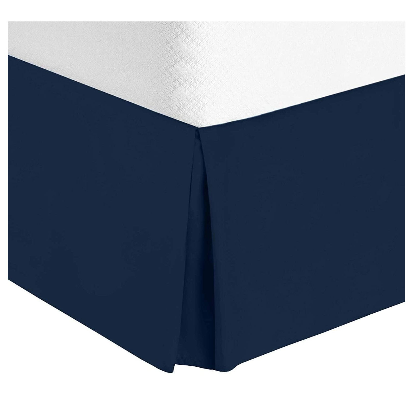 CRIXLHIX Hotel Luxury Queen Split Corner Bed Skirt 21 Inch Drop Solid