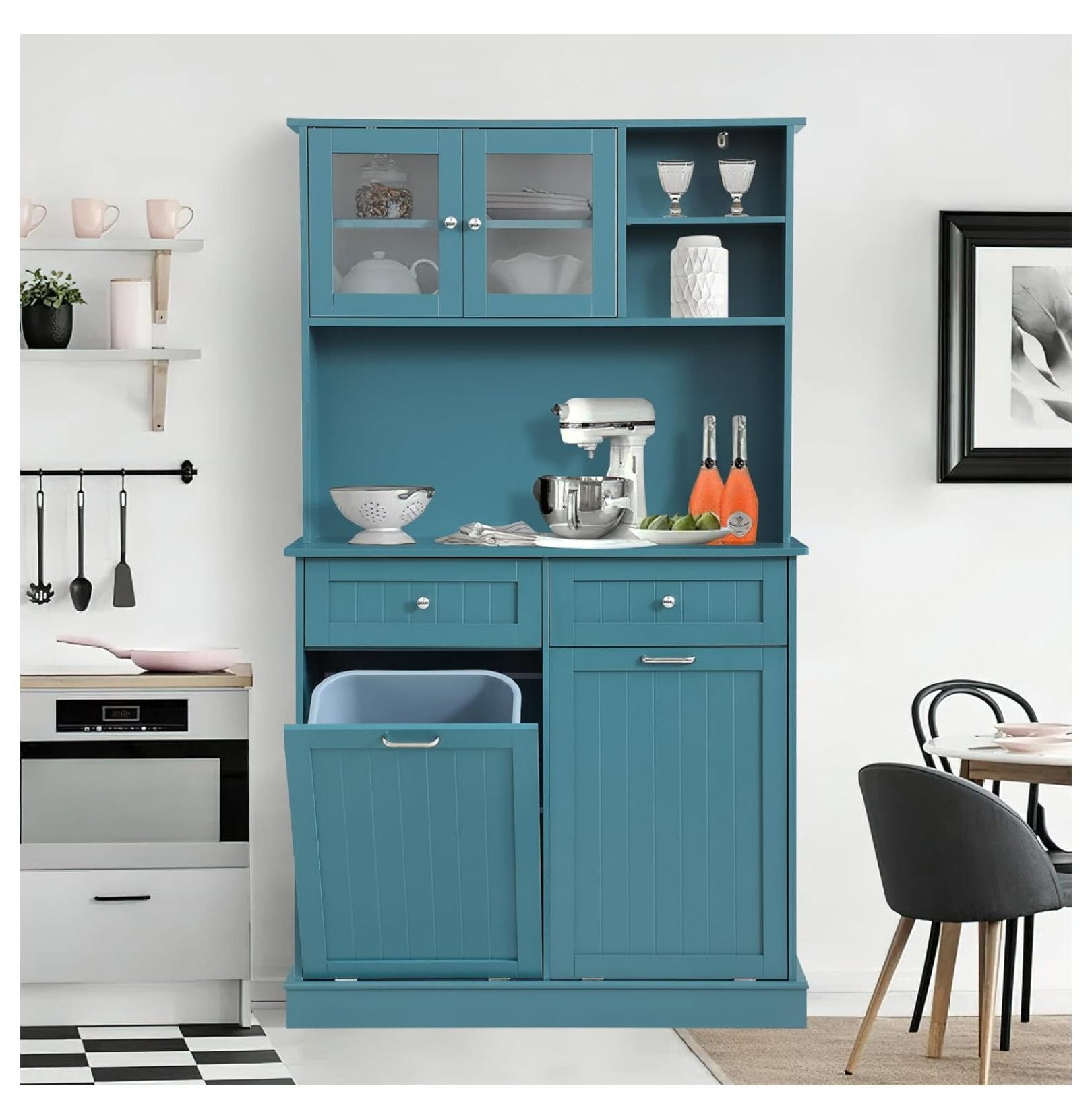 CRIXLHIX Kitchen Pantry Storage Microwave with Tilt