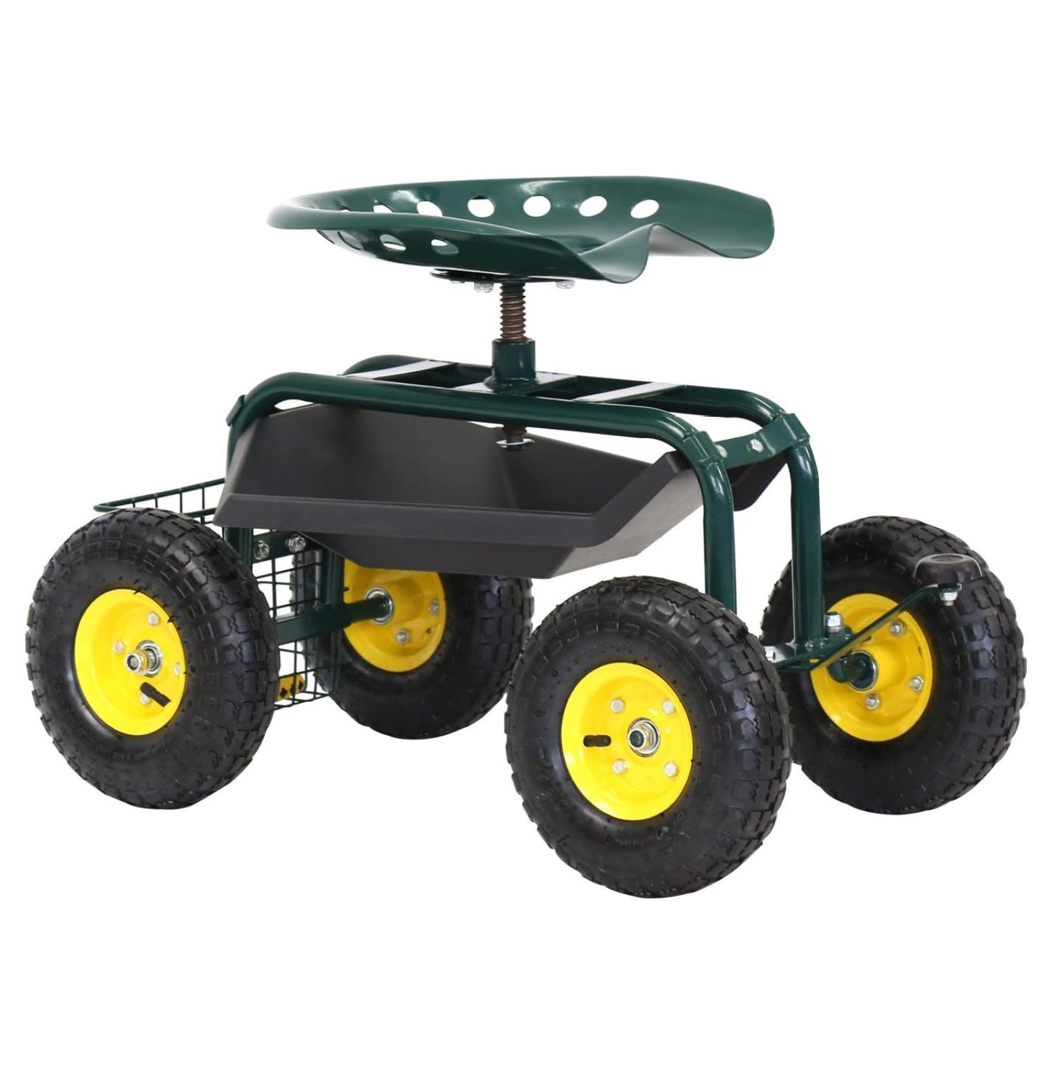CRIXLHIX Rolling Garden Cart with Seat Garden Scooter Rolling Stool