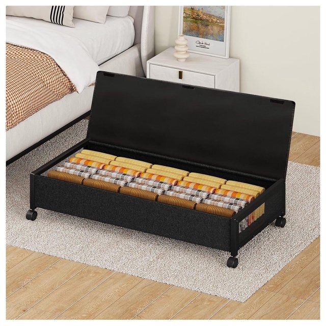CRIXLHIX Underbed Storage with Wheels,36" Under the Bed Storage