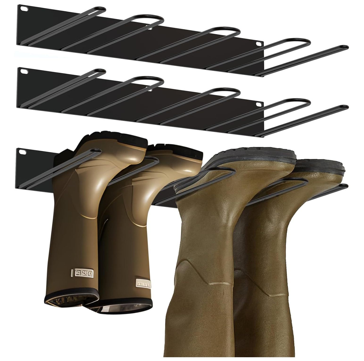 CRIXLHIX Wader Hangers Boot Rack Wall Mounted, 3 Pack Boot Rack Organizer Tall Boots, Sturdy