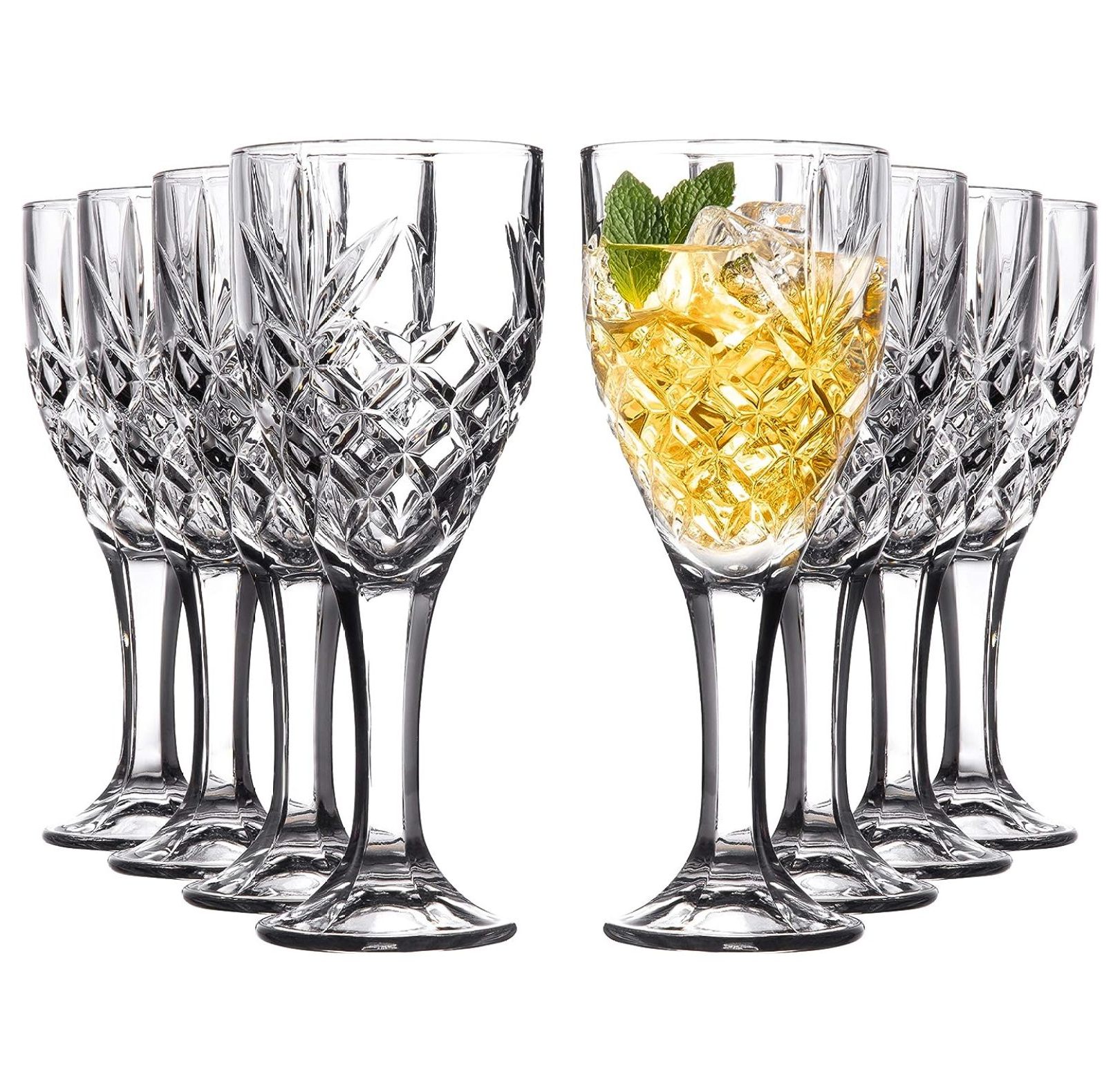 CRIXLHIX Wine Glasses Goblet Glassware Set of 8, 10oz, Glasses