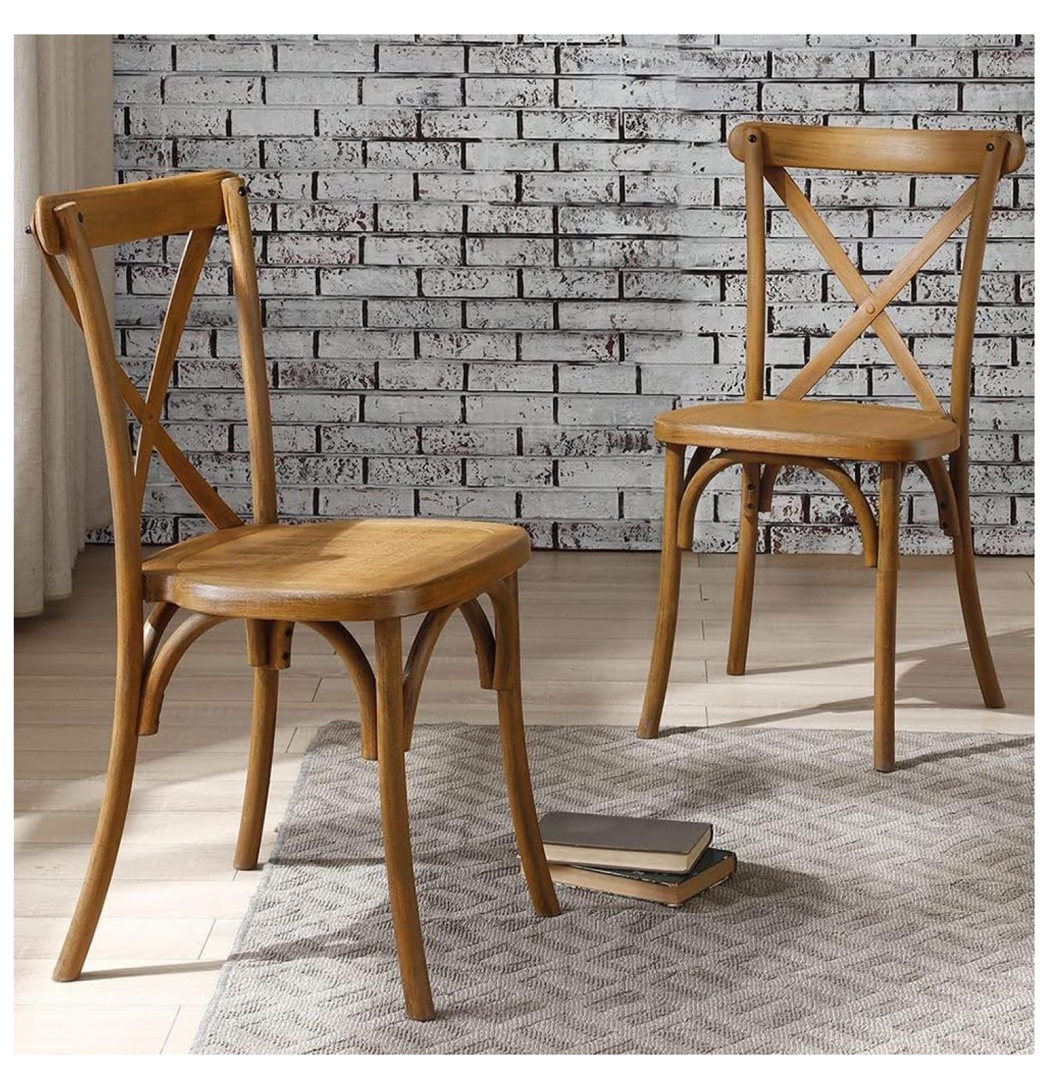 CRIXLHIX X Back Dining Chairs Set of 2, Farmhouse Dining Chairs